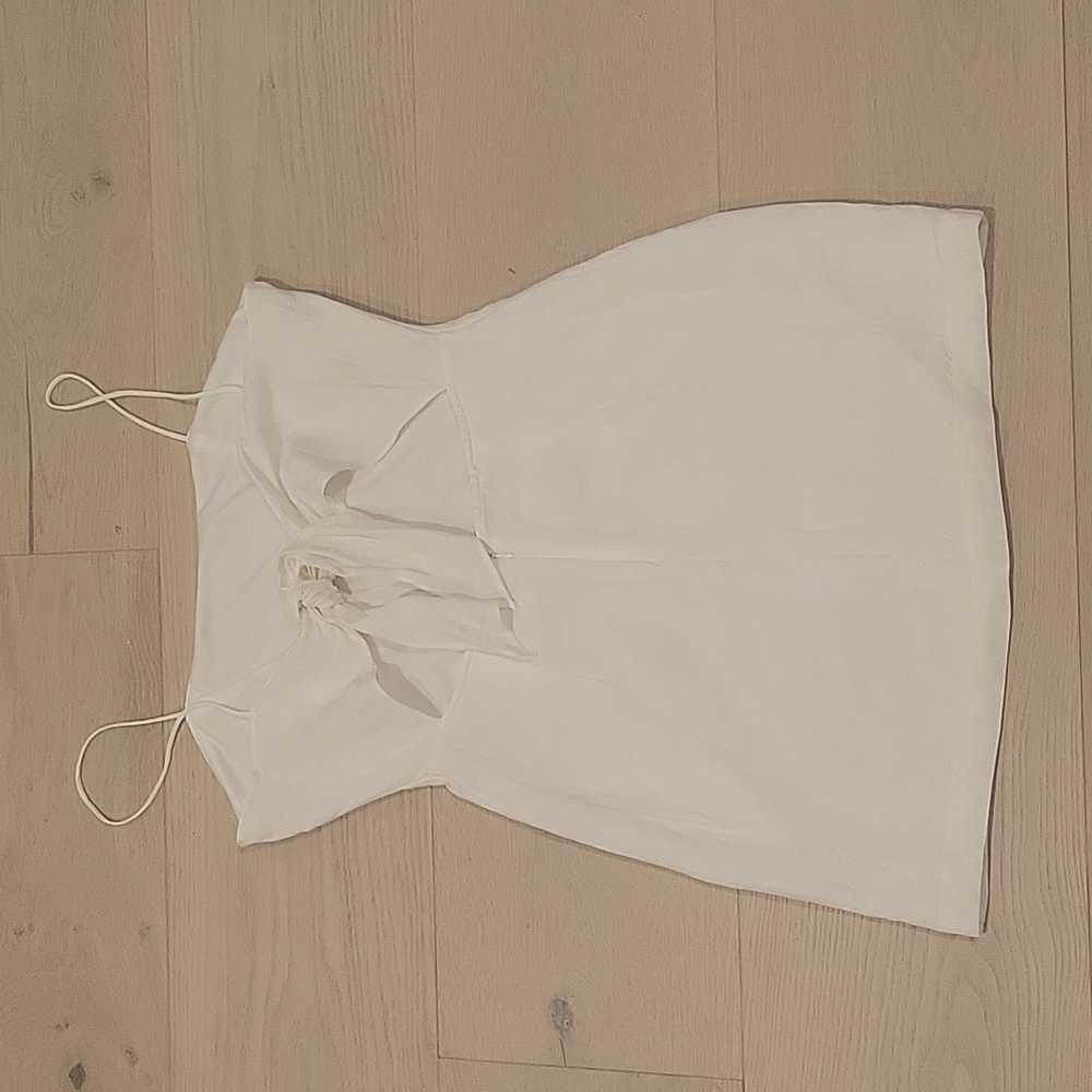 Little White Dress: Spaghetti Strap Tie-Back Mini - Picture 3 of 5